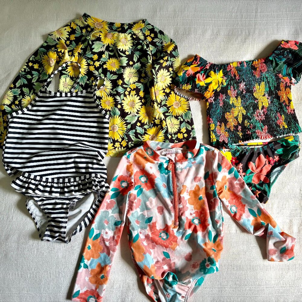 Floral Collection of Girls 5T Swimsuits